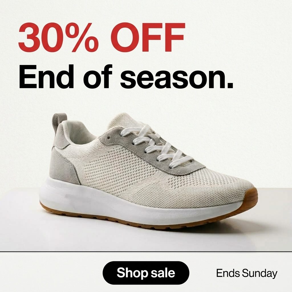 Sale ad for the sneaker