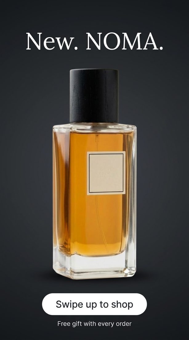 Story ad for the fragrance on dark